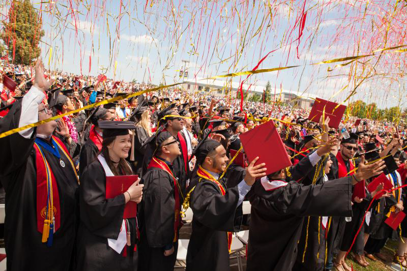 grads at commencement ceremony